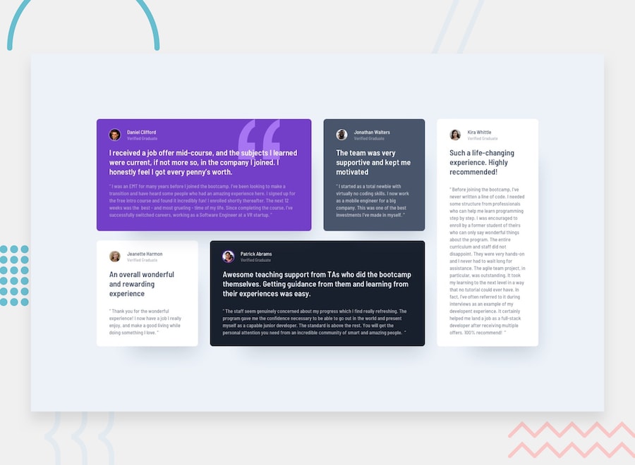 Testimonials Grid Section preview