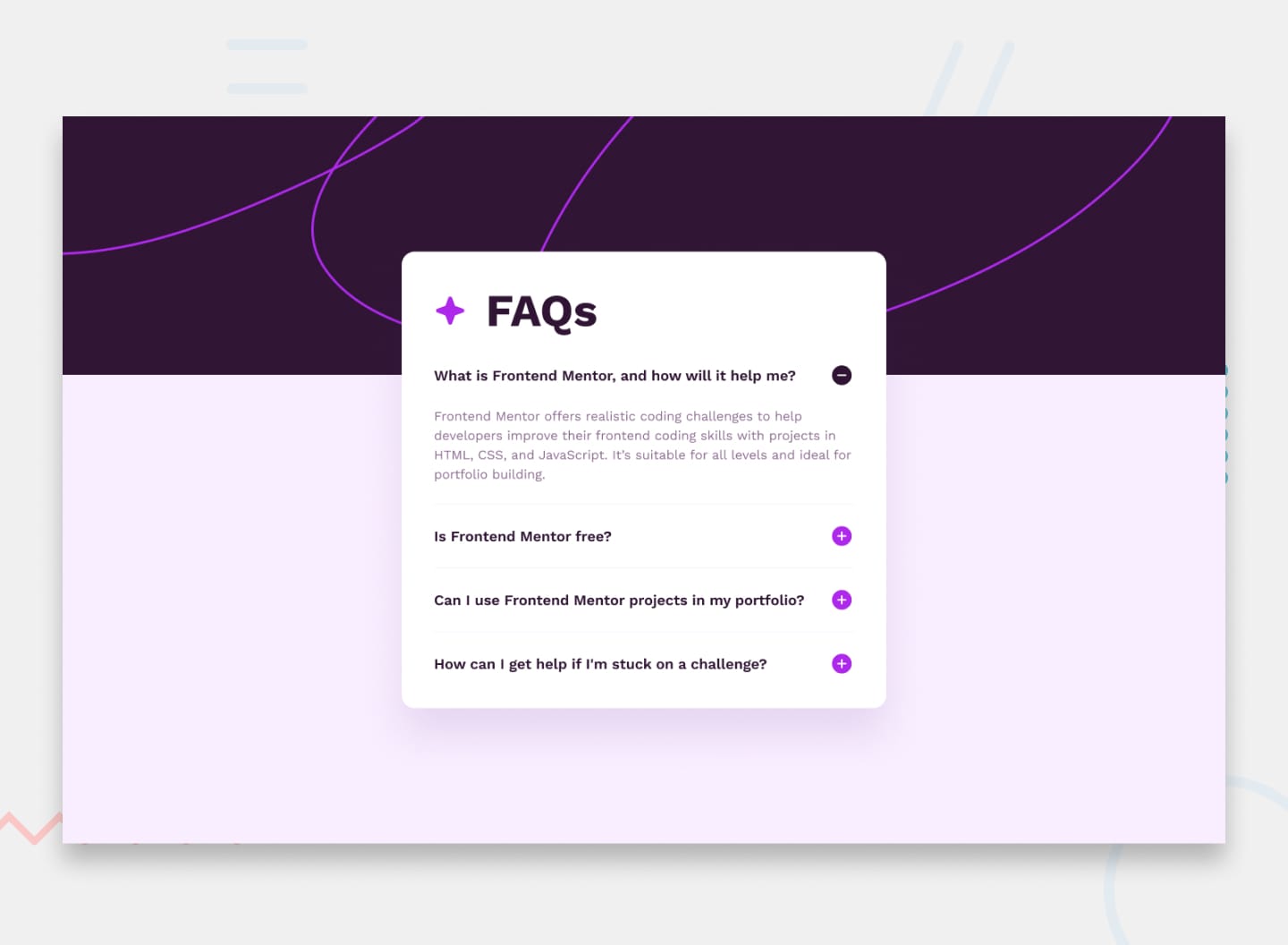 FAQ Accordion preview